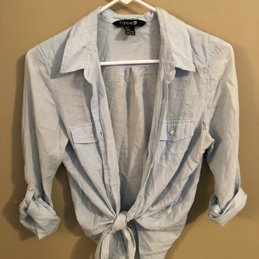 Light blue button down shirt